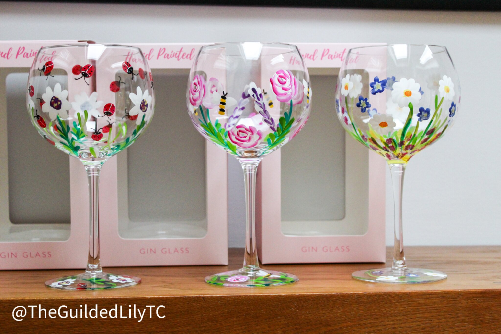 Hand Painted Gin Glass The Guilded Lily Trading Co.