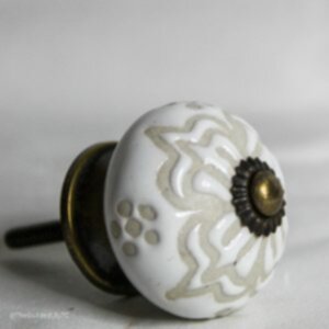 White Ceramic Knob - Image 2