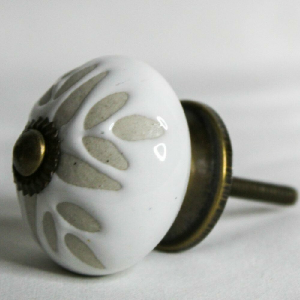 White Ceramic Knob The Guilded Lily Trading Co.