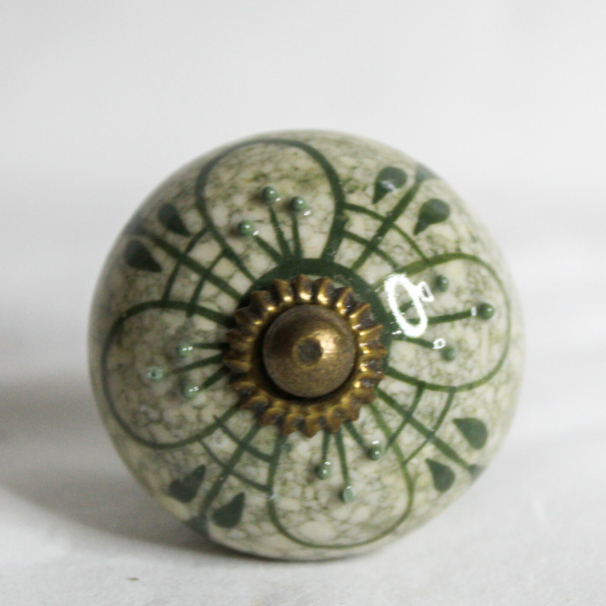 Green Ceramic Knob The Guilded Lily Trading Co.