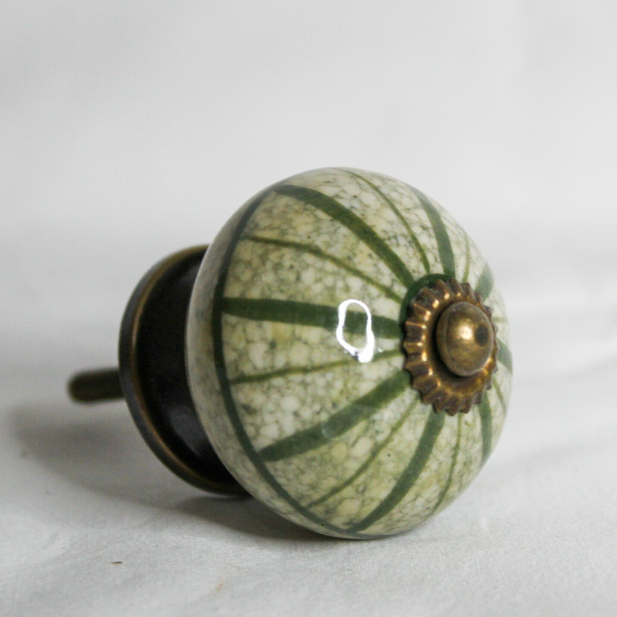 Green Ceramic Knob The Guilded Lily Trading Co.